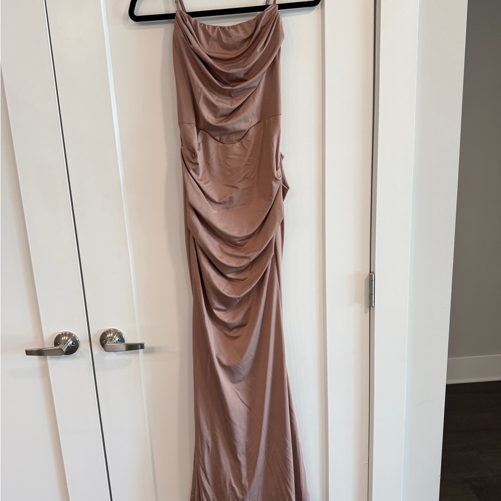 Elegant Tan Evening Gown